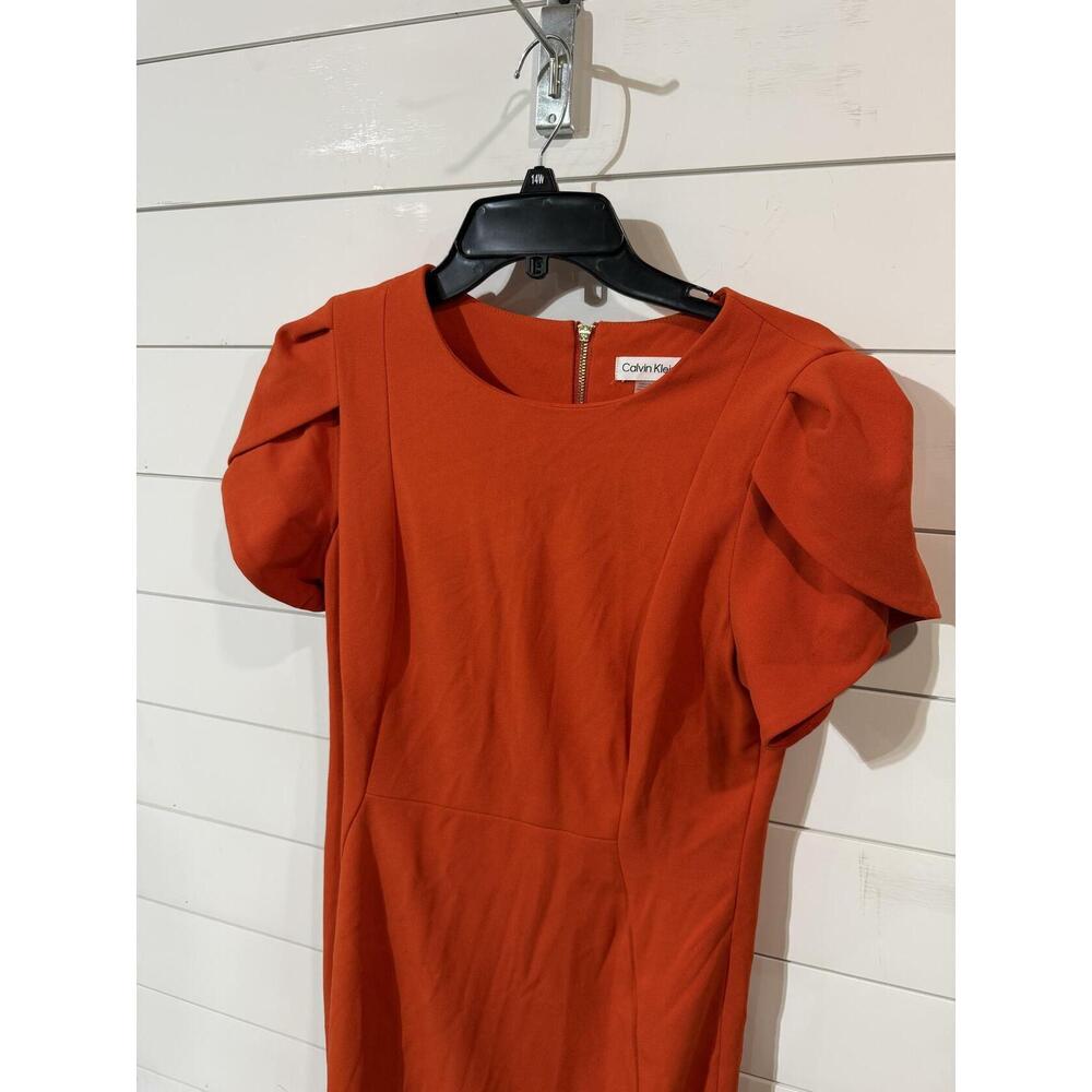 Calvin Klein Orange Tulip-Sleeve Sheath Dress 10 - Picture 5 of 7